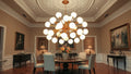 Elegant dining room featuring a Sputnik chandelier, highlighting timeless space age lighting that fits the focus keyword: Sputnik Chandeliers Still Reign: Why Designers Dismiss Trends But Specify Timeless Space Age Lighting.