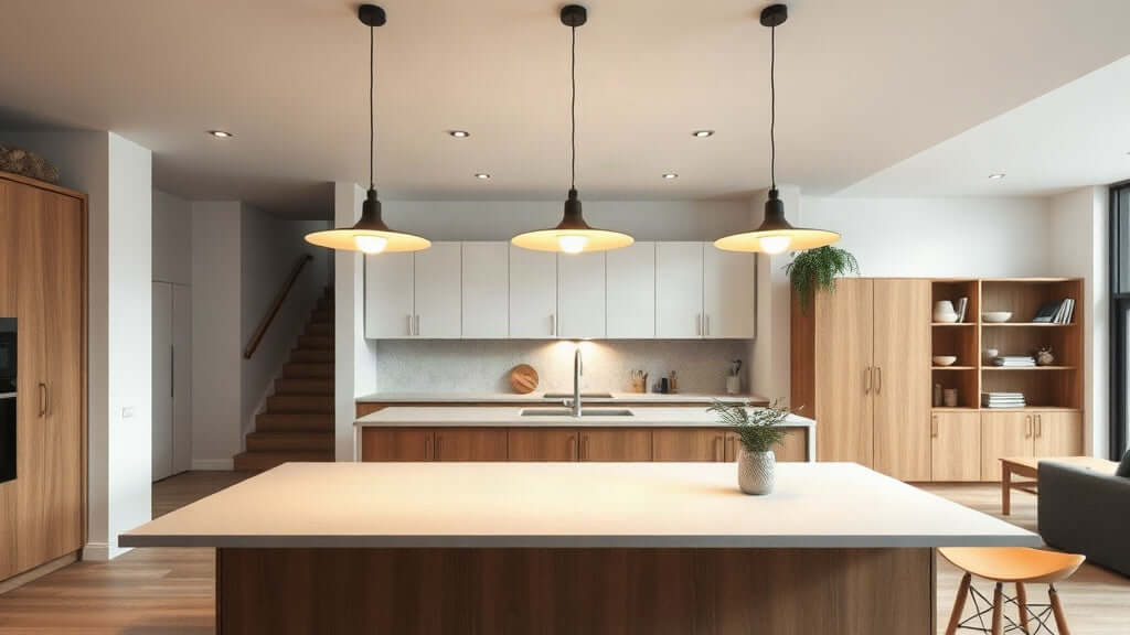 Modern kitchen island showcasing Kitchen Island Lighting Trends 2027: Scandinavian Design Meets Function with pendant lights.