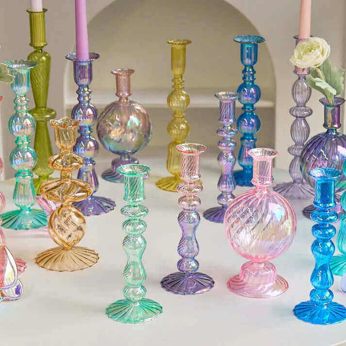 Read this blog on www.nauradika.com: Glass Candle Holders - Handmade Colourful Vintage