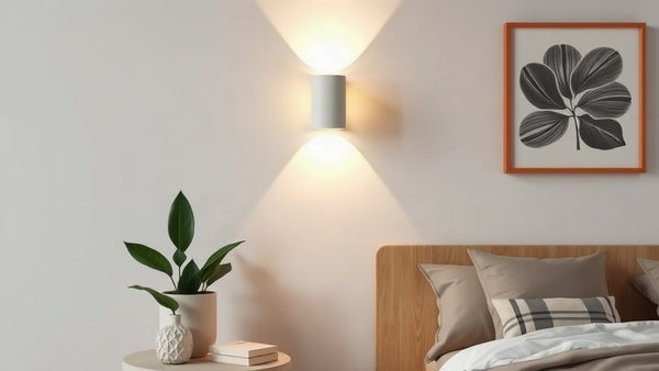 Rechargeable Wall Lights: The Flexible Solution for Modern Interior Design in 2026, enhancing a stylish bedroom with soft illumination.