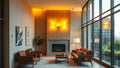 Wall Sconces Specification Guide for Architects: Mid-Century Modern & Scandinavian Lighting in a chic living room setting.