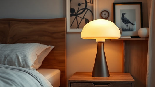 Mushroom Lamp Design: Organic Lighting for Contemporary Interiors in a modern bedroom setting