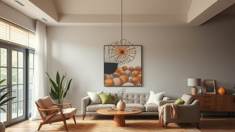 Mid Century Modern Lighting Trends 2026: Transform Your Home This Summer with elegant fixtures in a sunny living room setting.