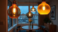 Italian Glass Pendant Lights: The Trending Choice for Modern Interiors in 2026, adding warmth and elegance to a modern dining room.