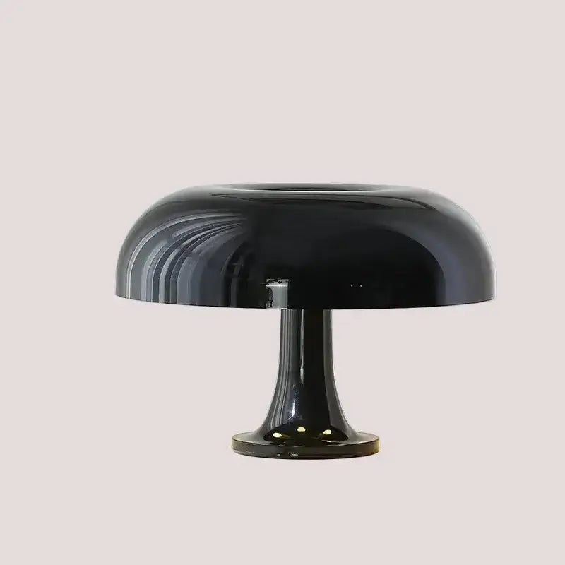 Italian 60s Lamp modern minimalist LED mushroom table lamp in black.