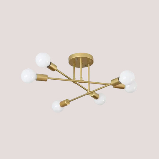 Mad Men Inspired Ceiling Lights with retro design in gold finish, ideal for mid-century modern decor, easy assembly, fast shipping.