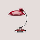 Bedside Table Lamp - Timeless Design and Modern Functionality in red with chrome base, featuring a sleek downward-facing shade.