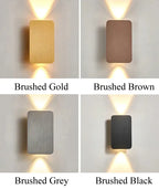 Brushed Gold/Black Double Wall Light Elegance