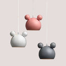 Cartoon Mouse Lamp Shade in white, pink, and gray, perfect for children's rooms with a modern design.