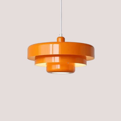 Collection of Nordic Pendant Light in vibrant orange design, showcasing durable metal and stylish Scandinavian aesthetics.