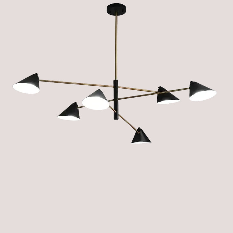 Cone Shaped Classic 50s Pendant Light in a stylish black and gold design, perfect for modern home decor.