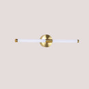 Contemporary Vanity Wall Light with sleek white design and gold accents for modern bathroom lighting.