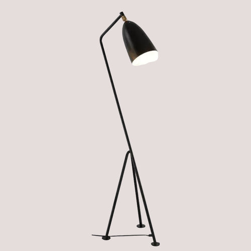 Danish Designer Grasshopper Floor Lamps in black, showcasing a stylish and retro design for mid-century decor.