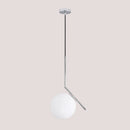 Danish Designer Pendant Light featuring modern style with a white lampshade and chrome accents, ideal for luxury decor.