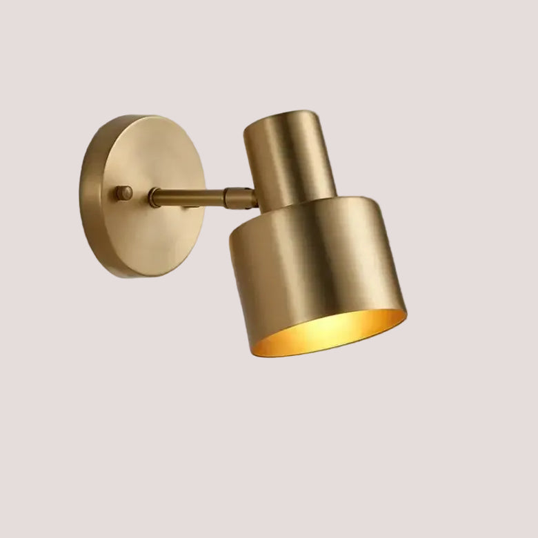 Gold Wall Mounted Spot in Brass and Black Colours showcasing a sleek, timeless design.