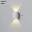 Bathroom Modern Waterproof LED Wall Lamp - Black or White with Gold IP65 featuring sleek white design and dual light source