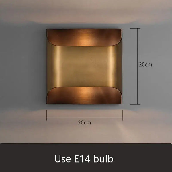 Exquisite Lobby Copper Luxury Wall Lamp! Wall lamp dimensions of 20cm x 20cm, designed for use with E14 bulb.