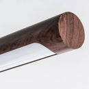 Modern Minimalist LED Table Lamp – Foldable Wood Grain Desk Light with Brass Base close-up of wood grain detail
