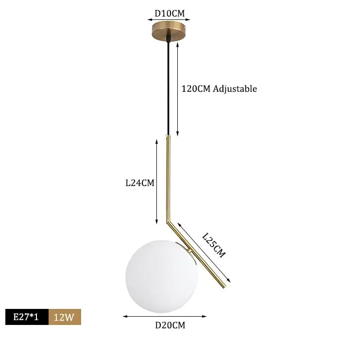 Danish Designer Pendant Light with white lampshade and brass fixture, adjustable height 120CM, modern style home decor