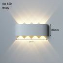 Bathroom Modern Waterproof LED Wall Lamp - Black or White with Gold IP65, showing sleek design and dual light sources.