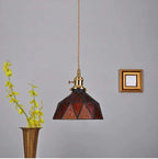 Classic Copper & Glass Floral Pendant Lamp