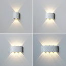 Bathroom Modern Waterproof LED Wall Lamp - Black or White with Gold IP65 showcasing a sleek minimalist design with dual light source.