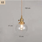 Classic Copper & Glass Floral Pendant Lamp