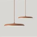 Minimalist Metal Hanging Lamp in contemporary colors with brass accents for elegant home lighting.