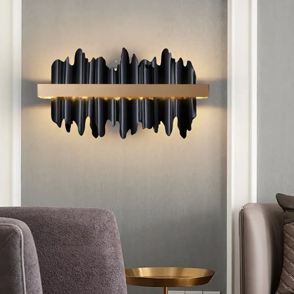 Wall Light Fixtures, Wall Light Fixtures, Wall Light Fixtures, Striking Black and Gold Wall Lamp