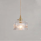 Classic Copper & Glass Floral Pendant Lamp