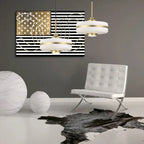 Milky Glass Gold Art Deco Pendant Light