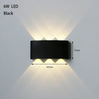 Modern LED Wall Lamp - IP65 Black or White