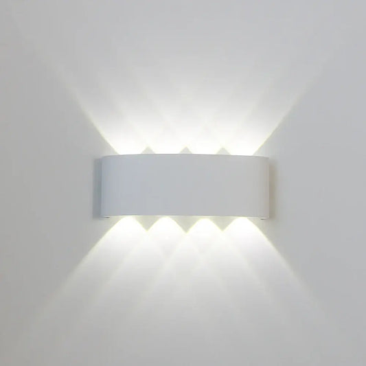 Bathroom Modern Waterproof LED Wall Lamp - Black or White with Gold IP65 in white with up and down illumination