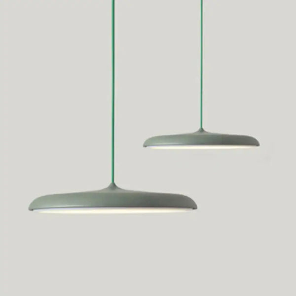 Minimalist Metal Hanging Lamp in contemporary green colors, showcasing a timeless and elegant design for modern spaces.