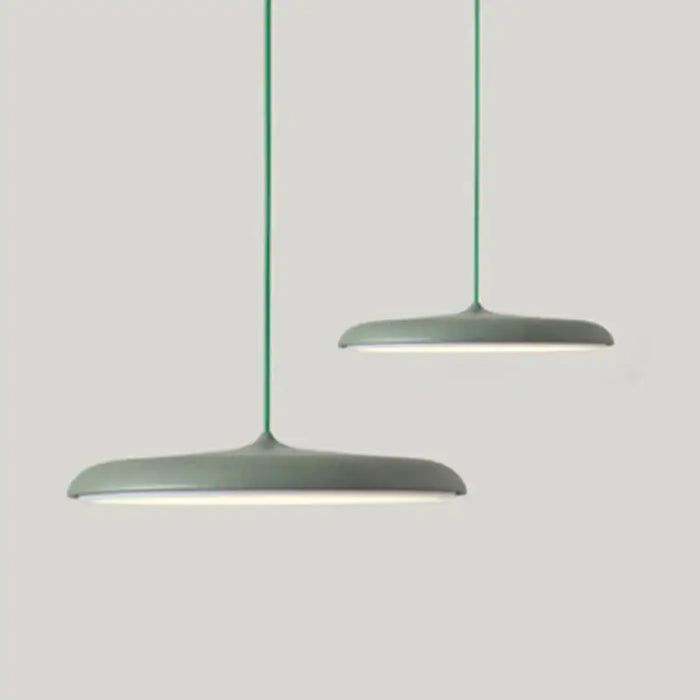 Minimalist Metal Hanging Lamp in contemporary green colors, showcasing a timeless and elegant design for modern spaces.