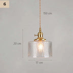 Classic Copper & Glass Floral Pendant Lamp