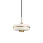 Milky Glass Gold Art Deco Pendant Light