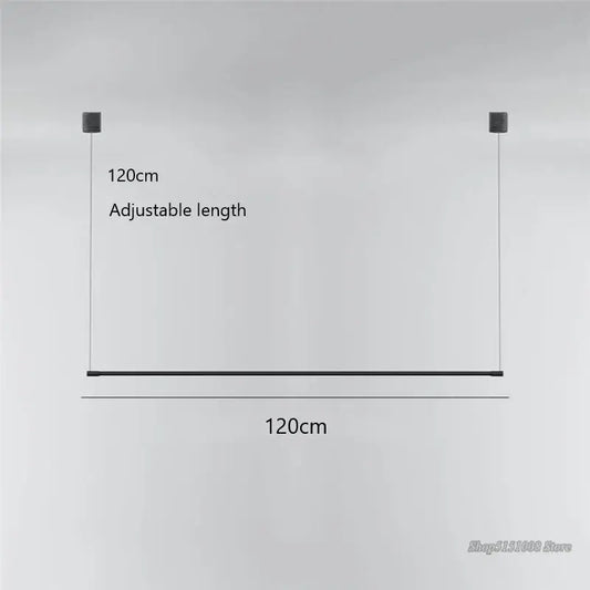 Super Simple Linear Lighting dimensions showing adjustable length of 120cm.