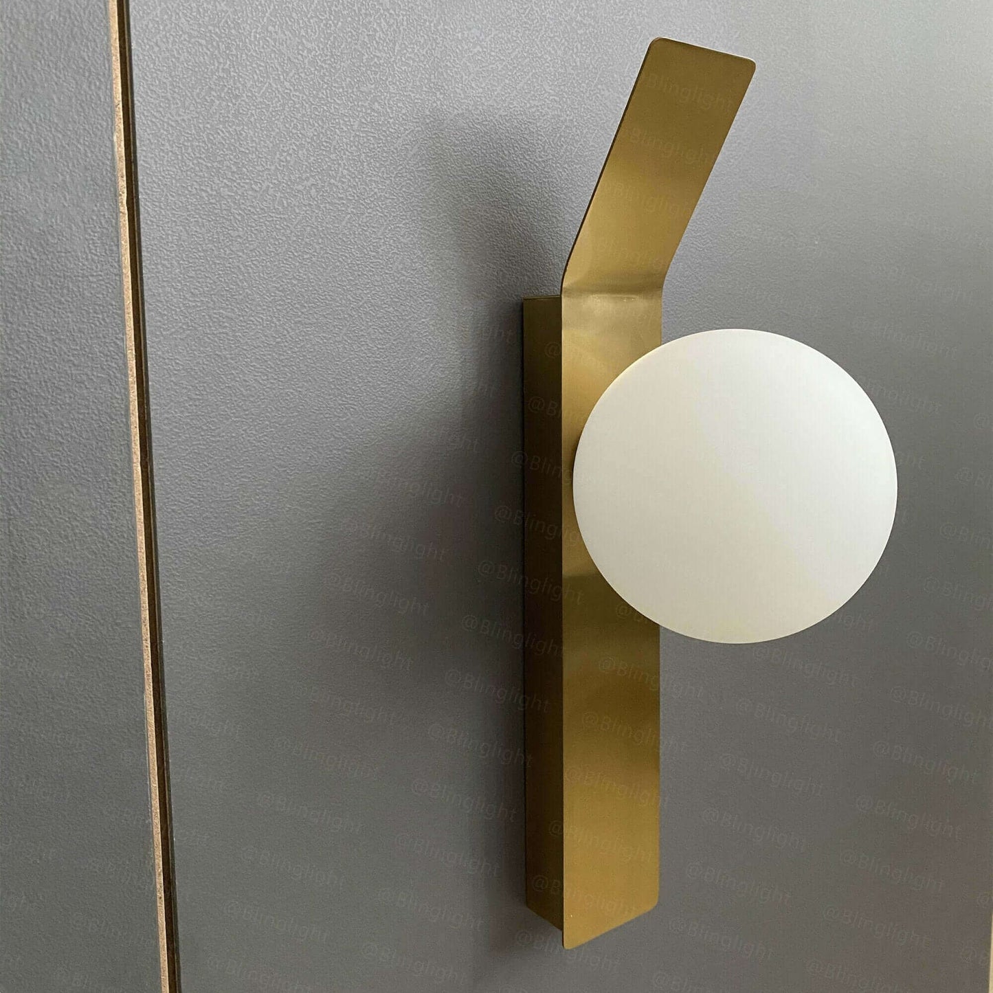 Contemporary Golden Wall Lamp with Glass Ball