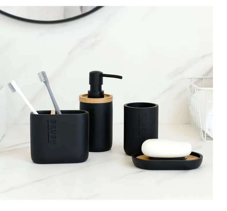 Elegant Designer Bathroom Accessories Set – Sleek & Modern Black or White