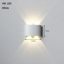 Bathroom Modern Waterproof LED Wall Lamp - Black or White with Gold IP65, white 4W LED wall lamp with up and down illumination.