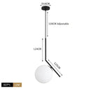 Danish Designer Pendant Light with adjustable height, featuring a modern white lampshade and sleek black design.