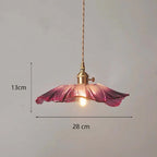 Classic Copper & Glass Floral Pendant Lamp