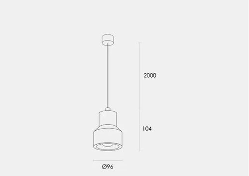 Contemporary Hanging Lights design illustration with dimensions, showcasing modern Nordic style lamp.