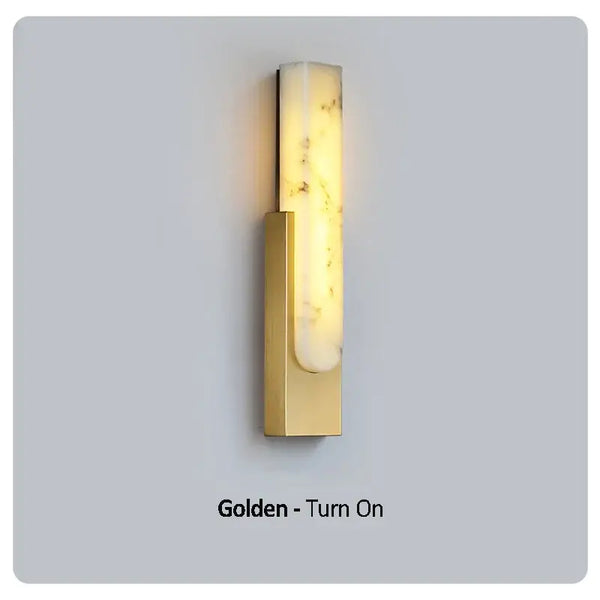 Luxury LED Marble Wall Lamp – Modern Sconce for Home & Hotel in gold with warm LED light.