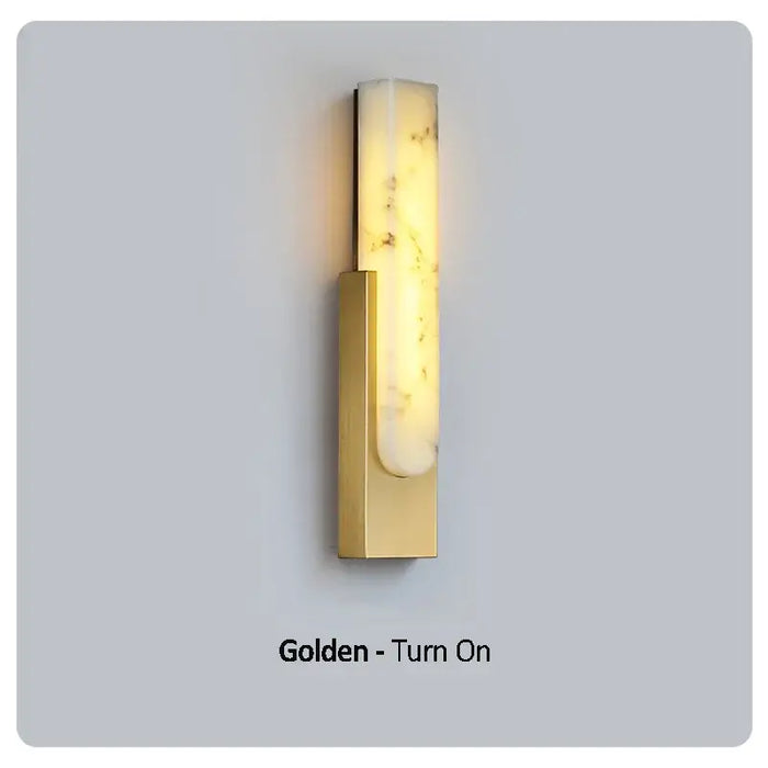 Luxury LED Marble Wall Lamp – Modern Sconce for Home & Hotel in gold with warm LED light.