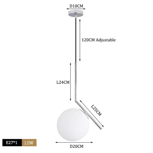 Danish Designer Pendant Light with modern style and adjustable hanging length, featuring a white lampshade and included LED bulbs.