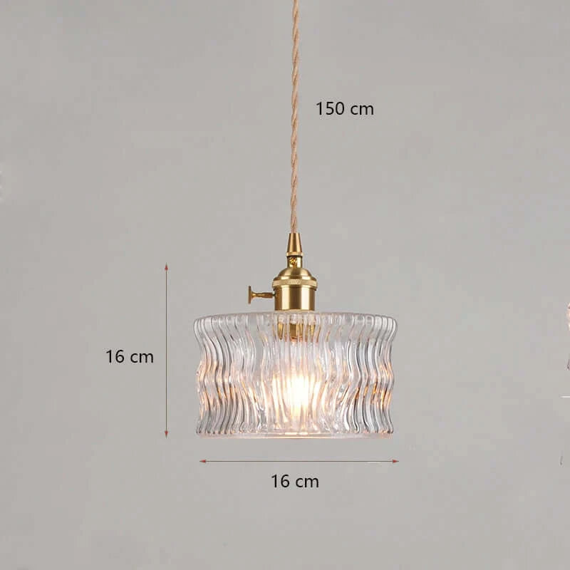 Classic Copper & Glass Floral Pendant Lamp