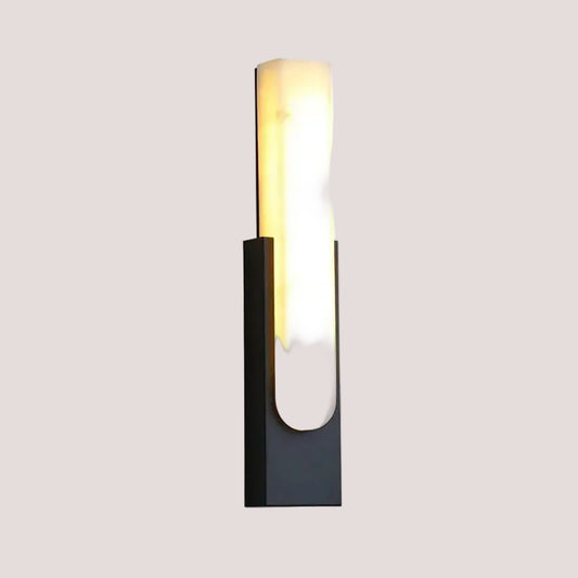 Luxury LED Marble Wall Lamp – Modern Sconce for Home & Hotel with sleek metal frame and warm light in a refined design.