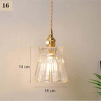 Classic Copper & Glass Floral Pendant Lamp